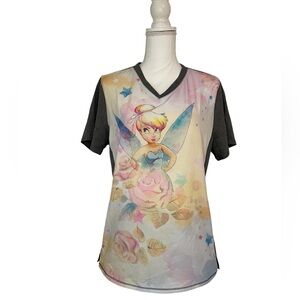 Disney Tinker Bell Nursing Medical Scrub Top Women’s Large
